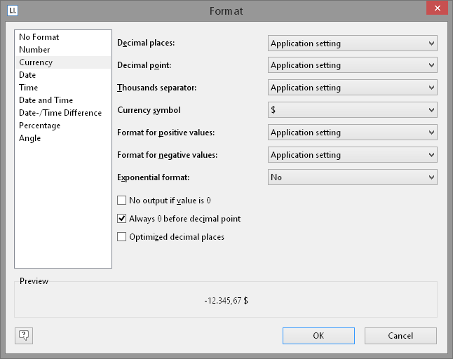 Formatting Table Fields